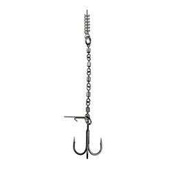 Professional rigging system with swivels and treble hook