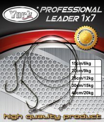 Przypon professional 1x7 z hakiem 15kg 30cm 2szt
