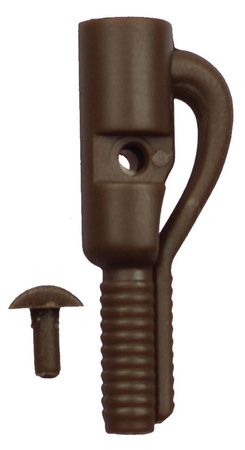 Safety lead clips with pin (brown) 10pcs