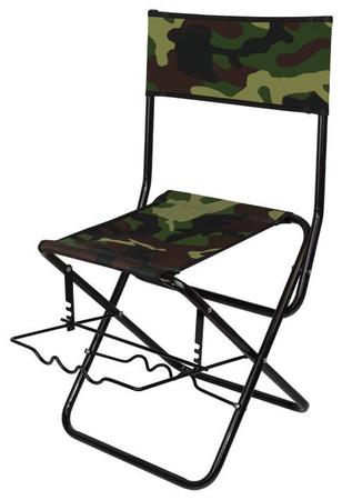 Woodland chair with rod holder